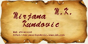 Mirjana Kundović vizit kartica